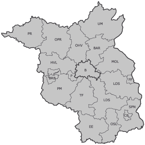 Kfz-Kennzeichen-Karte Brandenburg / Berlin